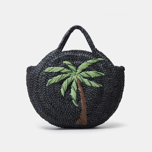 Black Straw Bag | Holly-The Straw Bag
