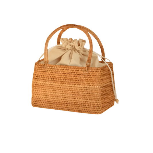 Rattan Beach Bag | Sandra-The Straw Bag